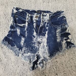 Blue Tie-Dye Jean Shorts